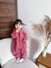 班喜迪嬰兒衣服秋裝嬰幼兒連體衣連帽女寶寶外出服春秋洋氣外套哈衣爬服 玫紅 90cm 曬單實(shí)拍圖