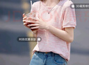 尚靜短袖t恤女夏季新款女裝休閑圓領(lǐng)設(shè)計(jì)感漸變色寬松原來短袖上衣女 曬單實(shí)拍圖