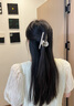 萱子（SHINE）優(yōu)雅精致氣質(zhì)粉色亞克力抓夾后腦勺頭飾發(fā)夾七夕禮物 粉色 1個 曬單實拍圖