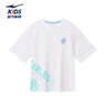 鴻星爾克（ERKE）童裝男中大童短袖兒童夏季透氣針織T恤正白165 曬單實(shí)拍圖