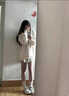 夏蓓朵碎花杏色甜美復(fù)古連帽衛(wèi)衣秋韓系休閑拉鏈寬松校園慵懶開衫外套女 碎花杏色衛(wèi)衣【春秋】 薄款 L 105-115斤 曬單實(shí)拍圖