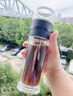 喆湘德國(guó)工藝雙層泡茶杯玻璃杯玻璃水杯男茶水分離杯茶杯男款杯子男士 【鋼本色】350ml-雙層杯體+玻璃 曬單實(shí)拍圖