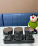雙槍（Suncha）自動開蓋調(diào)料盒調(diào)味罐套裝家用廚房鹽罐瓶玻璃收納盒3件套帶托底 曬單實拍圖