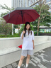 愛上雨德國(guó)品質(zhì)雙層自動(dòng)超大號(hào)雨傘長(zhǎng)柄加厚加固抗風(fēng)暴雨專用直桿傘男士 115CM單層直柄防暴雨-酒紅色 曬單實(shí)拍圖