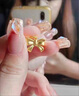 老鳳祥在逃公主黃金吊墜足金蝴蝶結(jié)項(xiàng)鏈純金送女友老婆七夕節(jié)生日禮物 蝴蝶結(jié)吊墜(約0.33g)+金色銀鏈 曬單實(shí)拍圖
