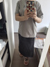 香影（xiangying）休閑套裝女夏季2025新款純棉t恤灰色半身裙兩件套一整套搭配 灰色 M 曬單實拍圖