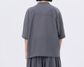 無印良品（MUJI）女式 強(qiáng)捻 立領(lǐng)短袖襯衫 女士襯衣內(nèi)搭純棉女裝25年夏季 BC2A2C5S 炭灰色 XL (165/92A) 曬單實(shí)拍圖