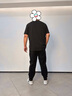 胖哥哥大碼男裝休閑褲男春季舒適寬松肥佬褲長(zhǎng)束腳加肥加大男士褲子胖子 【不加絨】鏤空五星休閑褲-黑色 6XL (270斤-300斤) 曬單實(shí)拍圖