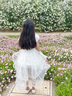 萱微妮女童禮服高端洋氣夏季2025新款兒童法式拖尾公主裙夏裝女孩連衣裙 白色 120 曬單實拍圖