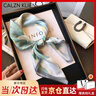 Calznklien真絲絲巾女100%桑蠶絲小方巾披肩圍脖女實用生日禮物送媽媽婆婆 淡雅荷花【高檔禮盒裝】 曬單實拍圖