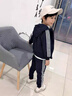 G.DUCKKIDS童裝男童春秋套裝運動裝兒童衣服男大童秋冬季織帶外套褲子兩件套 8038藏青色【春秋款】 140 尺碼9~10歲【130-140cm】cm 曬單實拍圖