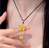 寓銀匠兩世歡蓮花金包銀吊墜簡約時(shí)尚蓮花吊墜送媽媽送女友節(jié)日禮物 總重約8.5g包金0.8克 曬單實(shí)拍圖