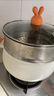 愛(ài)仕達(dá)湯鍋不粘鍋家用陶瓷不粘煮粥煮面煮燉鍋小蒸鍋雙耳鍋燃?xì)怆姶艩t用 不粘湯鍋+304鋼蒸格 24cm 曬單實(shí)拍圖