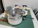 Fofana德國品牌316不銹鋼湯鍋蒸煮一體蒸鍋煮鍋家用雙層燃氣灶磁電磁爐 24CM內(nèi)鋼外陶上蒸下煮兩層 24cm 5L 曬單實拍圖