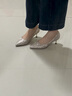 Ebonka品牌婚鞋主婚紗新娘鞋2025年夏季新款香檳色法式水晶高跟鞋伴娘 香檳金貓跟 5cm 36 曬單實(shí)拍圖