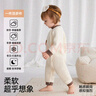 婧麒（JOYNCLEON）嬰兒保暖連體衣秋冬季寶寶夾棉衣服哈衣新生兒空氣棉睡衣爬服 斜開(kāi)麻花小熊 59cm 曬單實(shí)拍圖