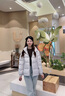 鴨鴨（YAYA）羽絨服女時(shí)空道宇系列復(fù)古時(shí)尚情侶同款立領(lǐng)鴨絨加厚保暖面包服HY 青光黑色 2XL 曬單實(shí)拍圖