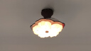 CASAGD法式中古臥室吸頂?shù)跎葻粜轮惺綇?fù)古花朵餐廳吊燈風(fēng)扇一體燈2025款 【吸頂款】28寸-胡桃色-40W 曬單實(shí)拍圖
