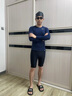 美津濃游泳褲新款男士泳褲套裝泳帽泳鏡三件套專業(yè)游泳裝備全套男防尷尬 2105黑色 五分平光三件套 XL 曬單實(shí)拍圖