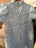 迪士尼女童連衣裙2025新款碎花裙女裙子新中式漢服公主裙LX82198 藍120 曬單實(shí)拍圖