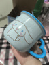 川島屋（KAWASIMAYA）馬克杯陶瓷兒童杯子喝水杯可愛(ài)牛奶杯 藍(lán)色玉桂狗350ml 曬單實(shí)拍圖