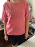 RGPX夏季亞麻女裝純棉短袖t恤高端棉麻襯衫女寬松大碼中年媽媽裝上衣 磚紅 【A022單件裝】 XL 【建議120-135斤內(nèi)】 曬單實(shí)拍圖
