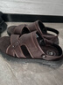 駱駝牛皮男士涼鞋沙灘鞋軟底防滑涼拖中年爸爸鞋 P15M220028 棕色 41 曬單實(shí)拍圖