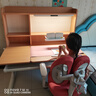 光明園迪燈桌一體兒童學習桌小學生書桌套裝可升降寫字桌課桌椅悅者120pro 悅者120 pro+V7-2F卡其+粉椅套 曬單實拍圖