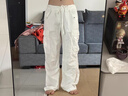 UR2025夏季新款女裝休閑機(jī)能工裝風(fēng)口袋闊腿褲UYL650031 本白 XS 曬單實(shí)拍圖