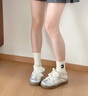 茯見德訓鞋女款2025新款女鞋百搭休閑單鞋舒適透氣運動鞋軟底厚底鞋 銀色 37 （偏小半碼） 曬單實拍圖
