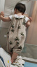 babylove嬰兒吊帶連體衣夏季透氣純棉紗布男女寶寶無(wú)袖哈衣爬爬服可愛(ài)夏裝 曬單實(shí)拍圖