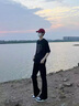 迪伽達cleanfit黑色微喇牛仔褲男夏季美式vibe褲子男高街窄版顯瘦直筒褲 DFFS-701(半松緊)黑色 XL 曬單實拍圖
