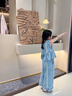 FIDQIOG女童夏裝新款網(wǎng)紅寬松兩件套 藍(lán)色 120 cm 曬單實拍圖