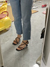 他她（TATA）氣質(zhì)高跟拖鞋女鞋法式一字帶休閑涼鞋2025夏新款 啡色（涼鞋款-7UJB9） 38 曬單實(shí)拍圖