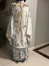 艾方鳥明制漢服成人女中國風立領斜襟長衫重工刺繡云肩馬面裙春秋套裝 藍玫瑰全套 S 曬單實拍圖
