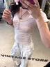 趣米樂冰絲奶芙碎花山本褲女夏季新款高腰顯瘦小個(gè)子寬松垂感休閑闊腿褲 白色 L 【建議120-135斤】 曬單實(shí)拍圖