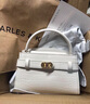 CHARLES&KEITH鱷魚紋凱莉包手提斜挎婚包包女包生日禮物七夕禮物CK2-50270880-1 Ivory象牙色 S 曬單實拍圖