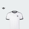 adidas三條紋修身純棉運動上衣圓領(lǐng)短袖T恤男女夏阿迪達斯三葉草 白   XS 曬單實拍圖