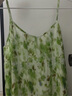 茵曼（INMAN）薄荷曼波度假風(fēng)碎花吊帶背心裙夏季氣質(zhì)浪漫壓褶松弛感連衣裙子 繡球花綠 L 曬單實(shí)拍圖