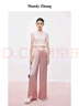 Mandy Zhang法式氣質(zhì)三醋酸毛針織衫女春夏季溫柔天絲粉色短袖上衣 櫻花粉 S 曬單實拍圖