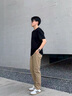 AEMAPE蘋(píng)果高端休閑褲男士夏季男褲商務(wù)純棉新款修身直筒西裝褲子男春秋 138-卡其色  薄款 31 二尺四 曬單實(shí)拍圖