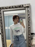 MJ STYLE純棉長(zhǎng)袖T恤女2025年秋季新款美式正肩圓領(lǐng)寬松內(nèi)搭打底衫上衣 曬單實(shí)拍圖