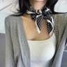 瑪麗亞·古琦（MARJA KURKI）高檔送媽媽生日禮物桑蠶絲百搭方巾女真絲絲巾禮盒裝剪影 黑 曬單實(shí)拍圖