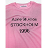 Acne Studios 男女同款 做舊1996印花寬松落肩長(zhǎng)袖T恤上衣CL0197 糖果粉色 S 曬單實(shí)拍圖