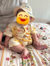 愛(ài)寶適嬰兒帽子夏款遮陽(yáng)帽男女寶寶透氣網(wǎng)眼漁夫帽兒童帽子 米色S208 曬單實(shí)拍圖