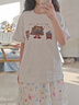 妙奕嘉印花短袖女夏季衣服新款潮流t恤上衣半袖洋氣顯瘦遮肚子高級(jí)感 可樂漢堡薯?xiàng)l印花短袖【淺灰色】 M 【建議95-105斤】 曬單實(shí)拍圖