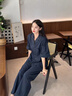 族瑪士夏季親膚全棉睡衣女2025新款純棉夏天中袖長褲寬松大碼家居服套裝 S85180#中袖長褲-條紋雅青藍(lán) M 【建議80-120斤穿】尺碼偏大 曬單實拍圖