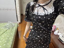 妙奕嘉黑色碎花連衣裙裙子女夏季2025新款純欲夏天小個子短裙海邊沙灘裙 黑色碎花蕾絲法式連衣裙 L 【建議95-105斤】 曬單實拍圖
