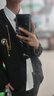 星禾萊日系學(xué)院風(fēng)男生dk西裝制服外套jk校供感紅色西服學(xué)生痞帥班服套裝 墊肩西服黑+白襯衫藏青領(lǐng)帶+黑西 XL 建議【125-140斤】 曬單實(shí)拍圖