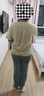 貓人女士睡衣女純棉透氣夏季短袖長褲2025年新款可外穿女生家居服套裝 24-葉綠色【100%純棉 抗菌防螨】 XL 【建議體重120-140斤】 曬單實(shí)拍圖